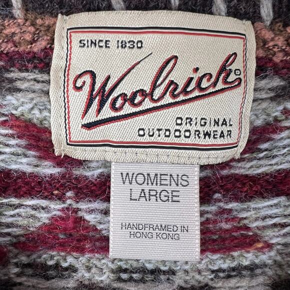 Vintage 90s Woolrich Wool Sweater L Fair Isle Floral Knit Hong Kong Boho Cottage - Picture 5 of 14